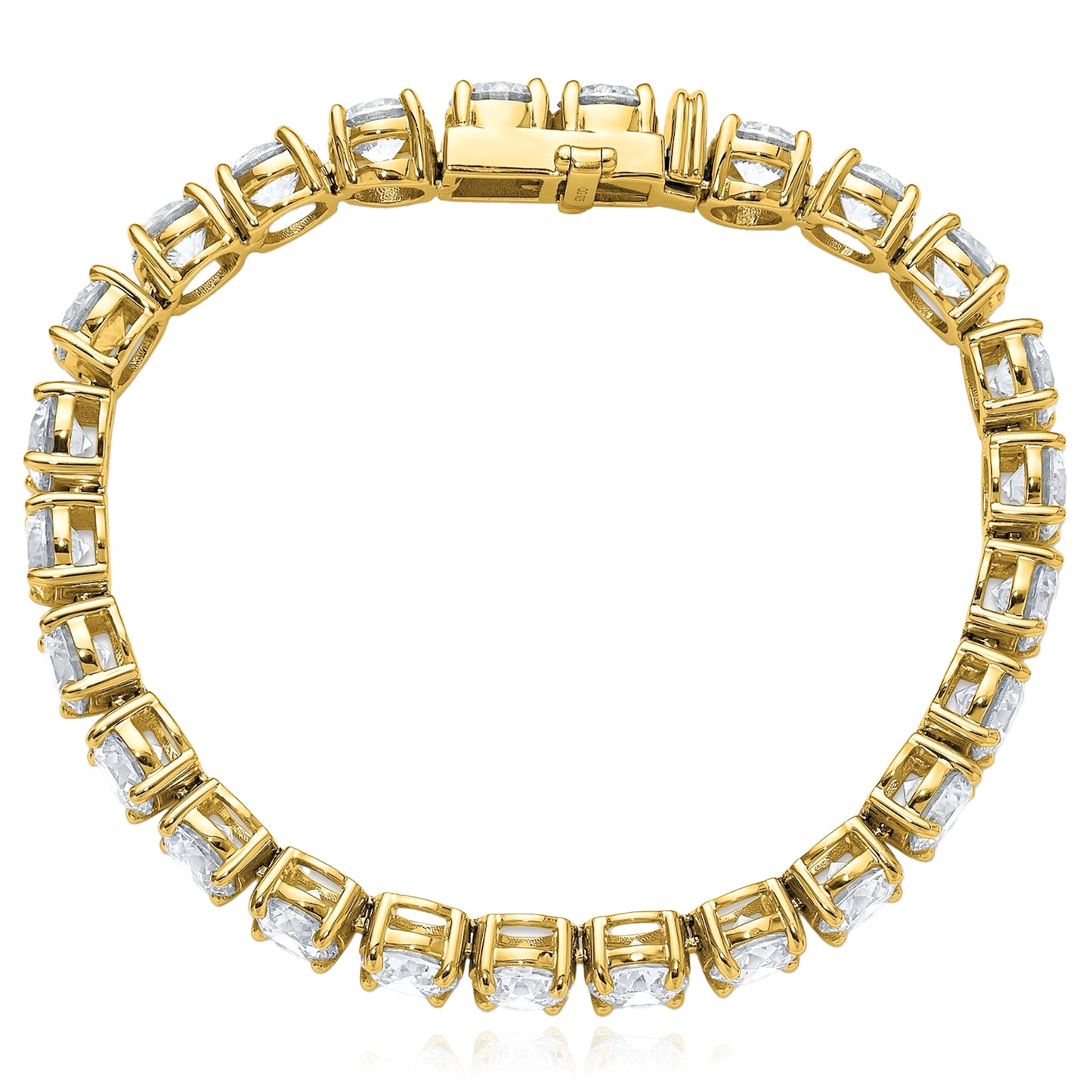 2.00-25.00CTW Lab-Grown Diamond Real 14K Gold 2mm-7mm Tennis Bracelet 7"