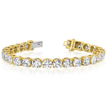 2.00-25.00CTW Lab-Grown Diamond Real 14K Gold 2mm-7mm Tennis Bracelet 7"