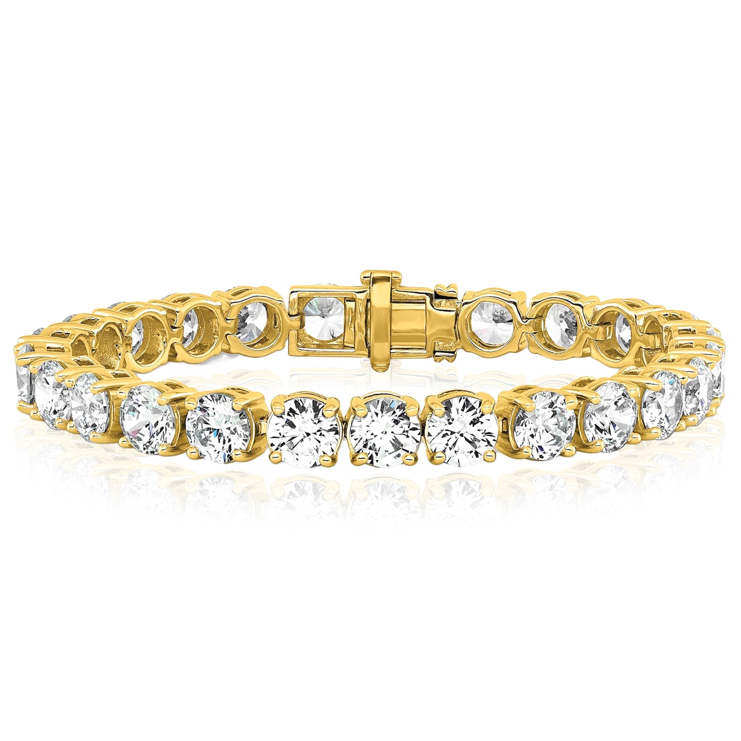 2.00-25.00CTW Lab-Grown Diamond Real 14K Gold 2mm-7mm Tennis Bracelet 7"