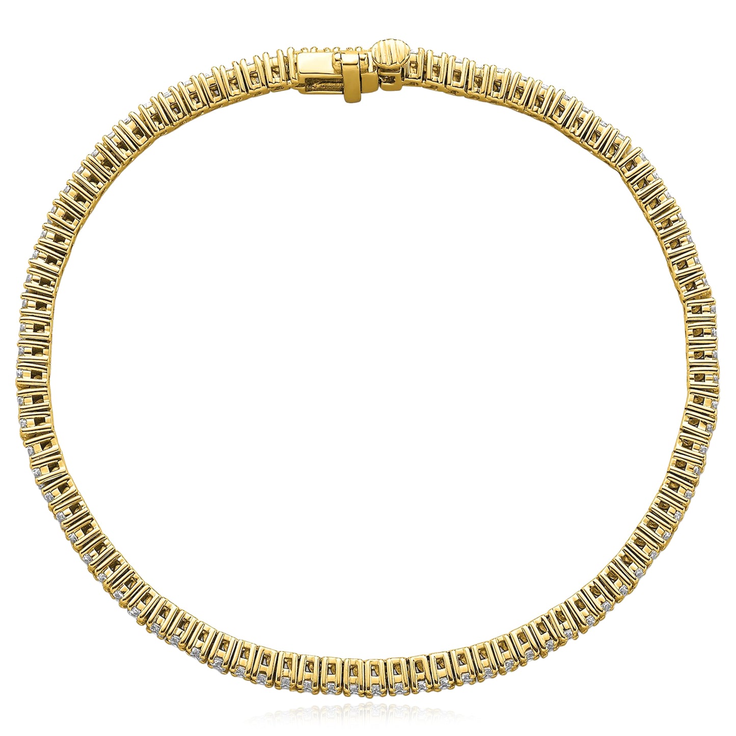 2.00-25.00CTW Lab-Grown Diamond Real 14K Gold 2mm-7mm Tennis Bracelet 7"