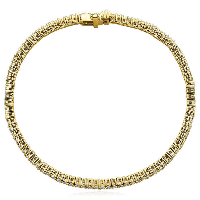 2.00 - 25.00CTW Lab - Grown Diamond 14K Yellow Gold 2mm - 7mm Tennis Bracelet 7" - WJD Exclusives