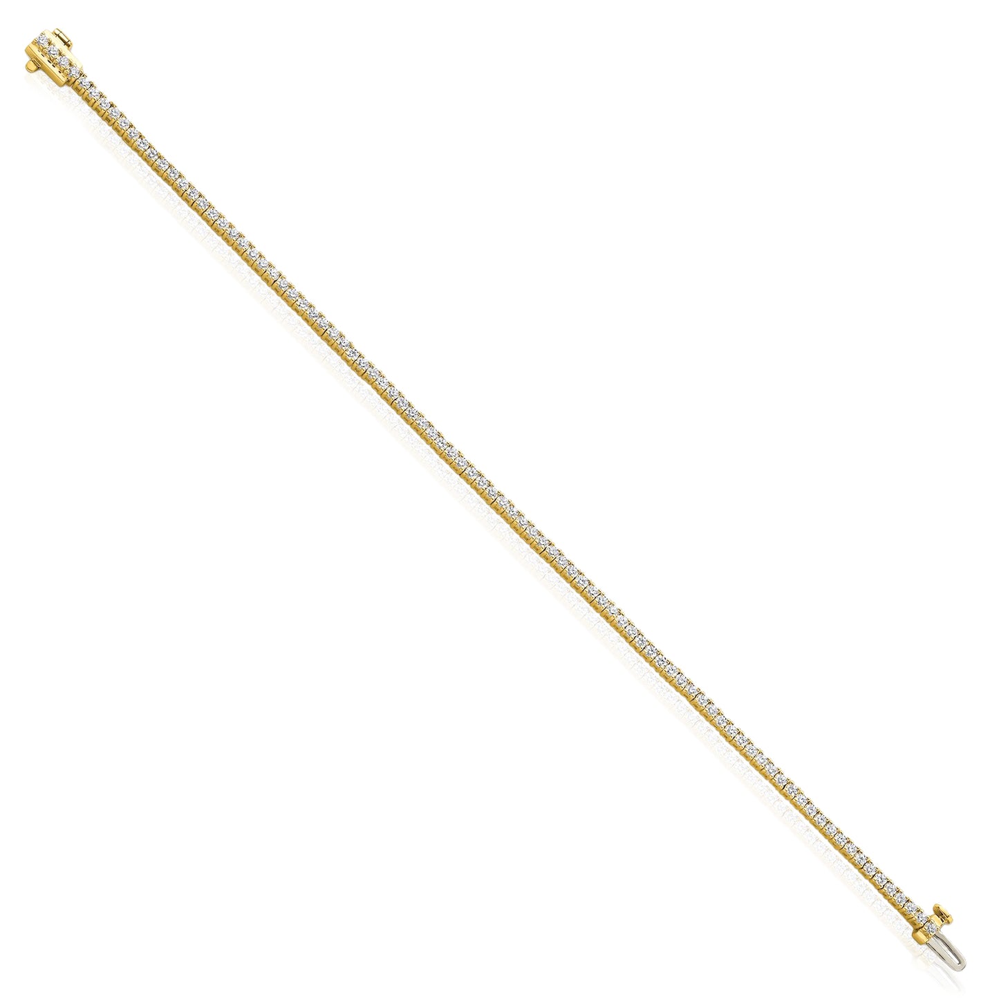 2.00-25.00CTW Lab-Grown Diamond Real 14K Gold 2mm-7mm Tennis Bracelet 7"
