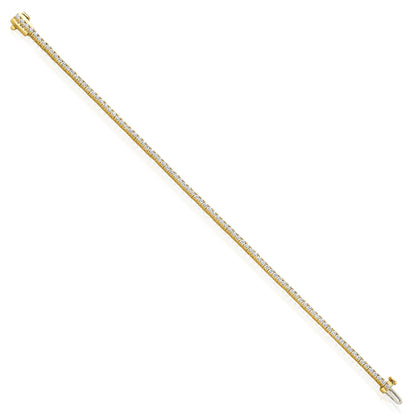 2.00-25.00CTW Lab-Grown Diamond Real 14K Gold 2mm-7mm Tennis Bracelet 7"