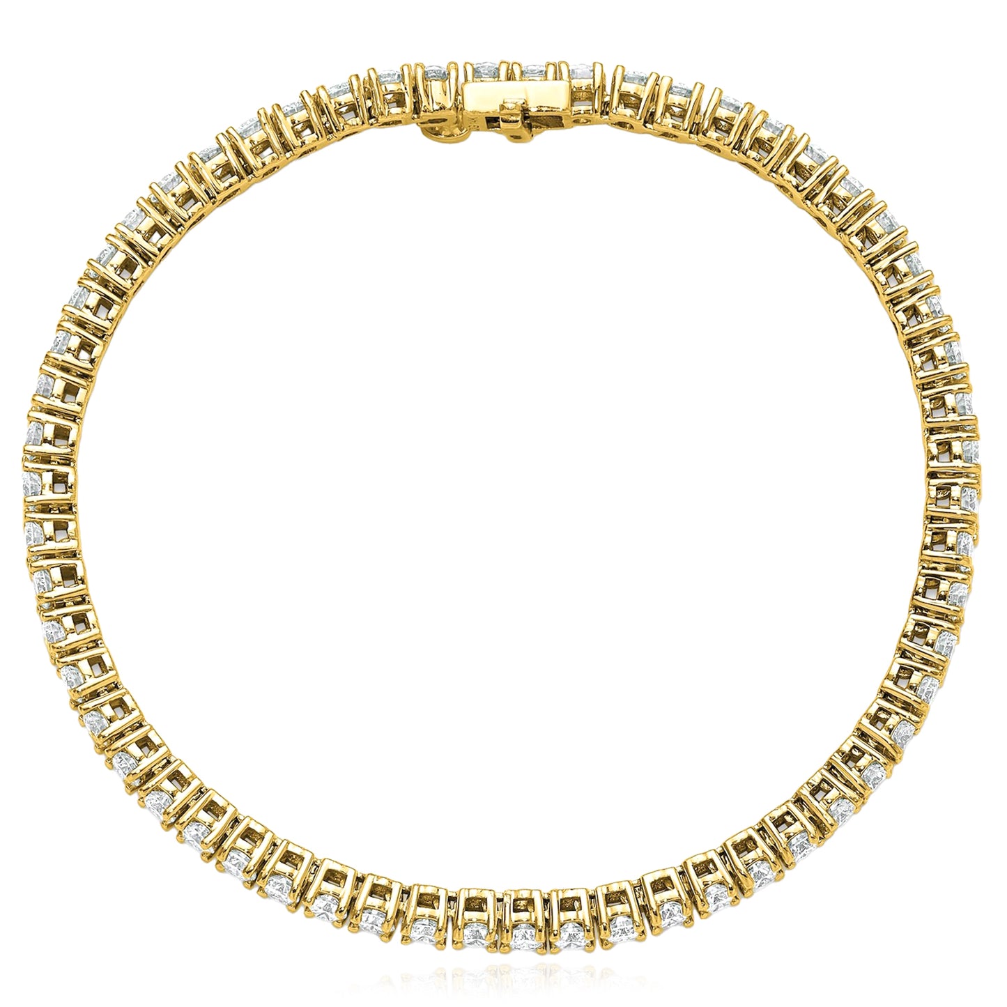 2.00-25.00CTW Lab-Grown Diamond Real 14K Gold 2mm-7mm Tennis Bracelet 7"