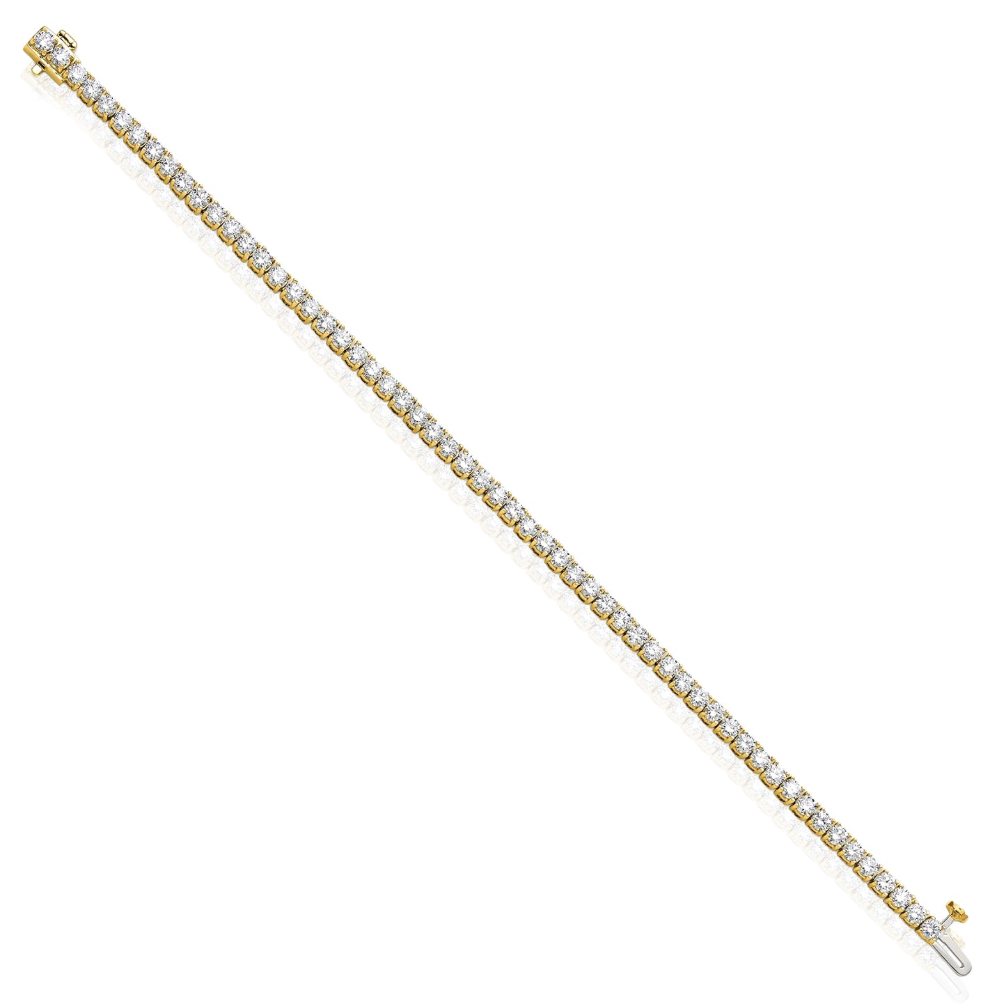 2.00-25.00CTW Lab-Grown Diamond Real 14K Gold 2mm-7mm Tennis Bracelet 7"