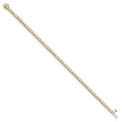 2.00-25.00CTW Lab-Grown Diamond Real 14K Gold 2mm-7mm Tennis Bracelet 7"