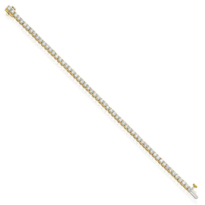 2.00 - 25.00CTW Lab - Grown Diamond 14K Yellow Gold 2mm - 7mm Tennis Bracelet 7" - WJD Exclusives