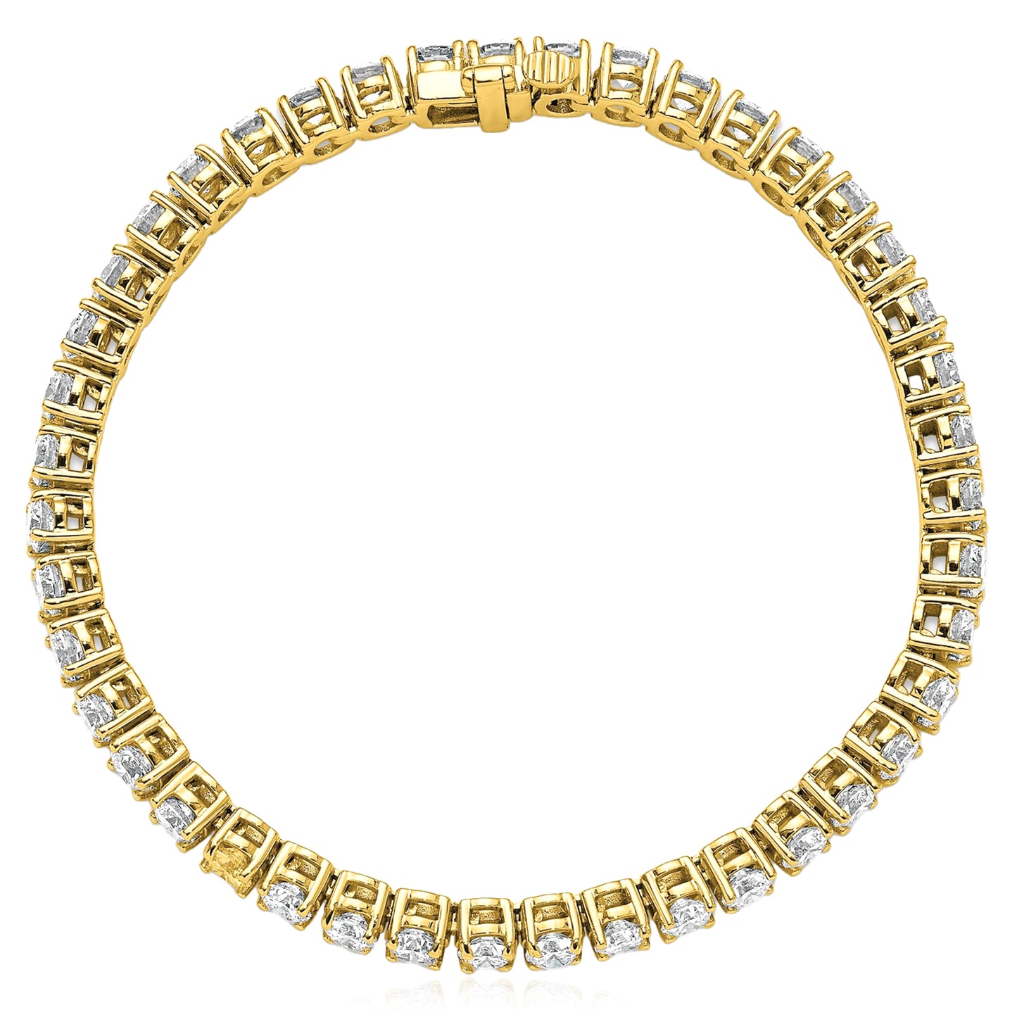 2.00-25.00CTW Lab-Grown Diamond Real 14K Gold 2mm-7mm Tennis Bracelet 7"