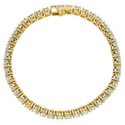 2.00-25.00CTW Lab-Grown Diamond Real 14K Gold 2mm-7mm Tennis Bracelet 7"