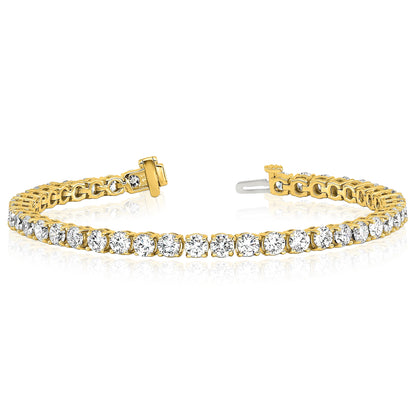 2.00-25.00CTW Lab-Grown Diamond Real 14K Gold 2mm-7mm Tennis Bracelet 7"