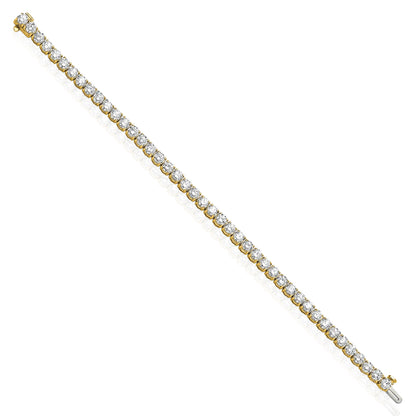 2.00-25.00CTW Lab-Grown Diamond Real 14K Gold 2mm-7mm Tennis Bracelet 7"