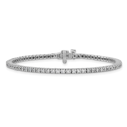 1.25-6.45CTW Lab-Grown Diamond Real 14K White Gold 3mm-5mm Tennis Bracelet 7"