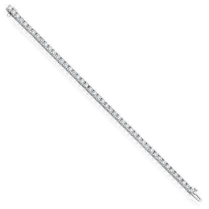 1.25-6.45CTW Lab-Grown Diamond Real 14K White Gold 3mm-5mm Tennis Bracelet 7"