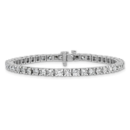 1.25-6.45CTW Lab-Grown Diamond Real 14K White Gold 3mm-5mm Tennis Bracelet 7"
