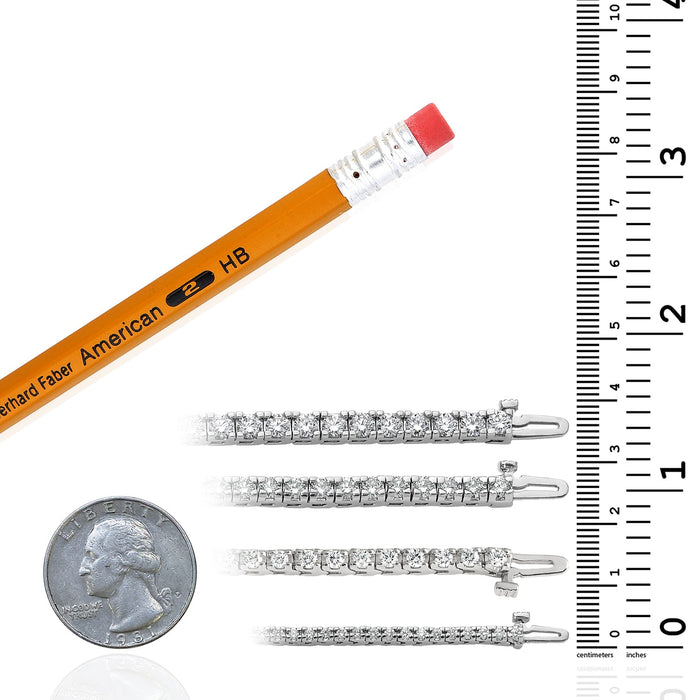 1.25 - 6.45CTW Lab - Grown Diamond 14K White Gold 3mm - 5mm Tennis Bracelet 7" - WJD Exclusives