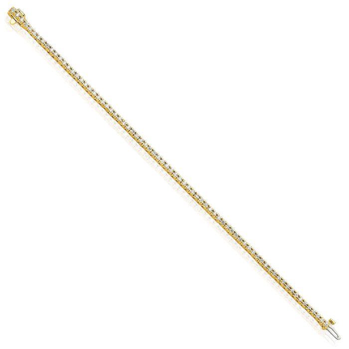 1.25 - 6.45CTW Lab - Grown Diamond 14K Yellow Gold 3mm - 5mm Tennis Bracelet 7" - WJD Exclusives
