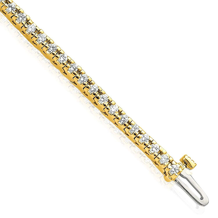 1.25 - 6.45CTW Lab - Grown Diamond 14K Yellow Gold 3mm - 5mm Tennis Bracelet 7" - WJD Exclusives