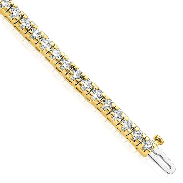 1.25 - 6.45CTW Lab - Grown Diamond 14K Yellow Gold 3mm - 5mm Tennis Bracelet 7" - WJD Exclusives
