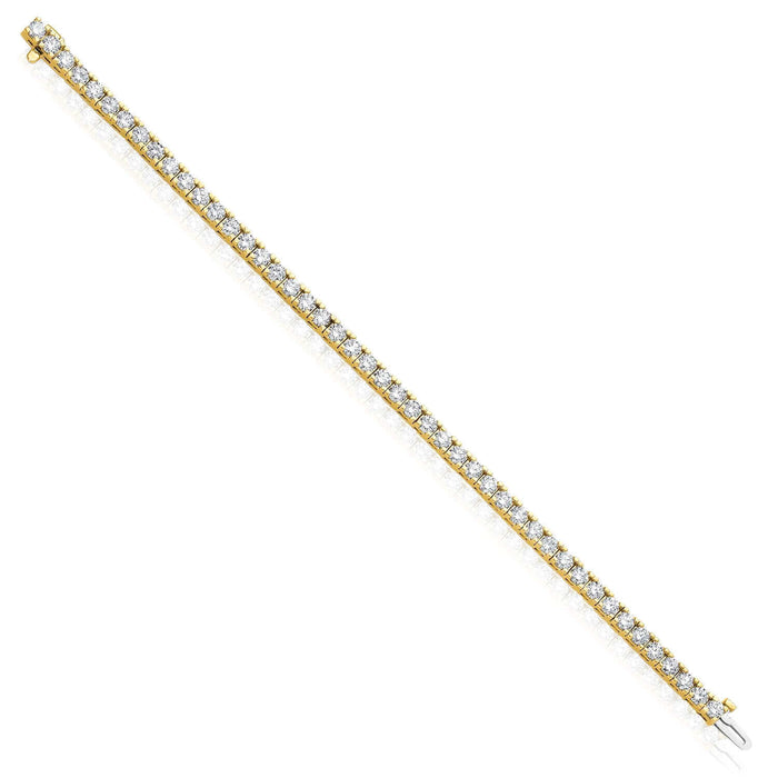 1.25 - 6.45CTW Lab - Grown Diamond 14K Yellow Gold 3mm - 5mm Tennis Bracelet 7" - WJD Exclusives