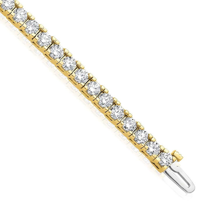 1.25 - 6.45CTW Lab - Grown Diamond 14K Yellow Gold 3mm - 5mm Tennis Bracelet 7" - WJD Exclusives