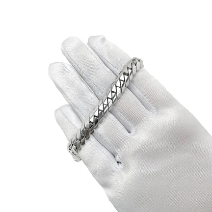 Real 14K White Gold 10mm Modern Edge Miami Chain 18"-24"