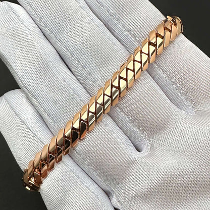 Real 14K Rose Gold 7.5mm Modern Edge Miami Chain 18"-24"