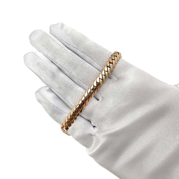 14K Rose Gold 7.5mm Modern Edge Miami Chain (Solid Links) 18" - 24" - WJD Exclusives