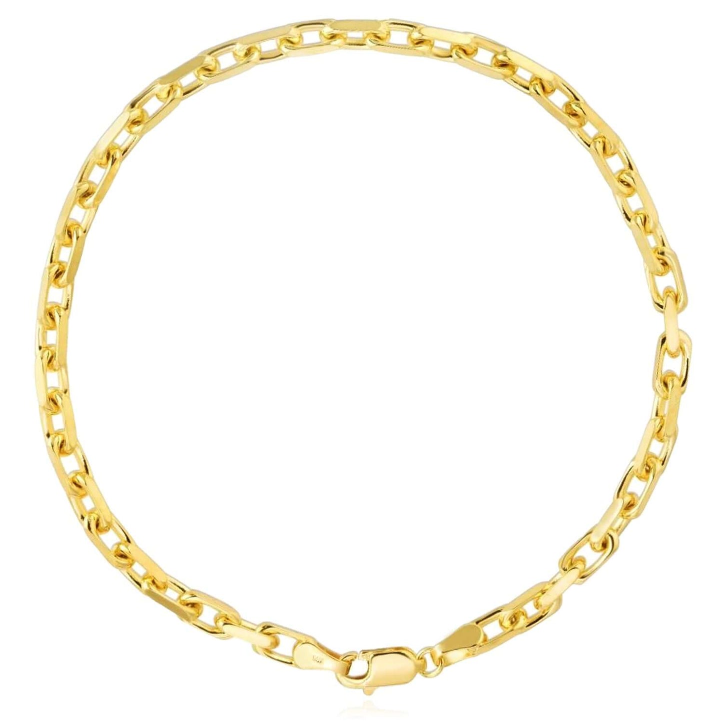 Real 10K Gold 3.5mm French Cable Bracelet 8.25"