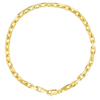 Real 10K Gold 3.5mm French Cable Bracelet 8.25"