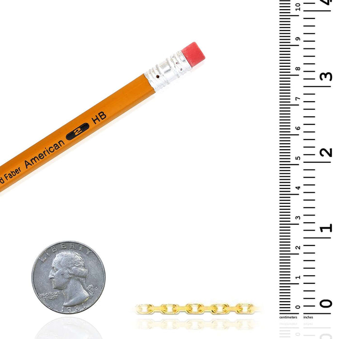 10K Yellow Gold 3.5mm French Cable Bracelet (Solid Links) 8.25" - WJD Exclusives