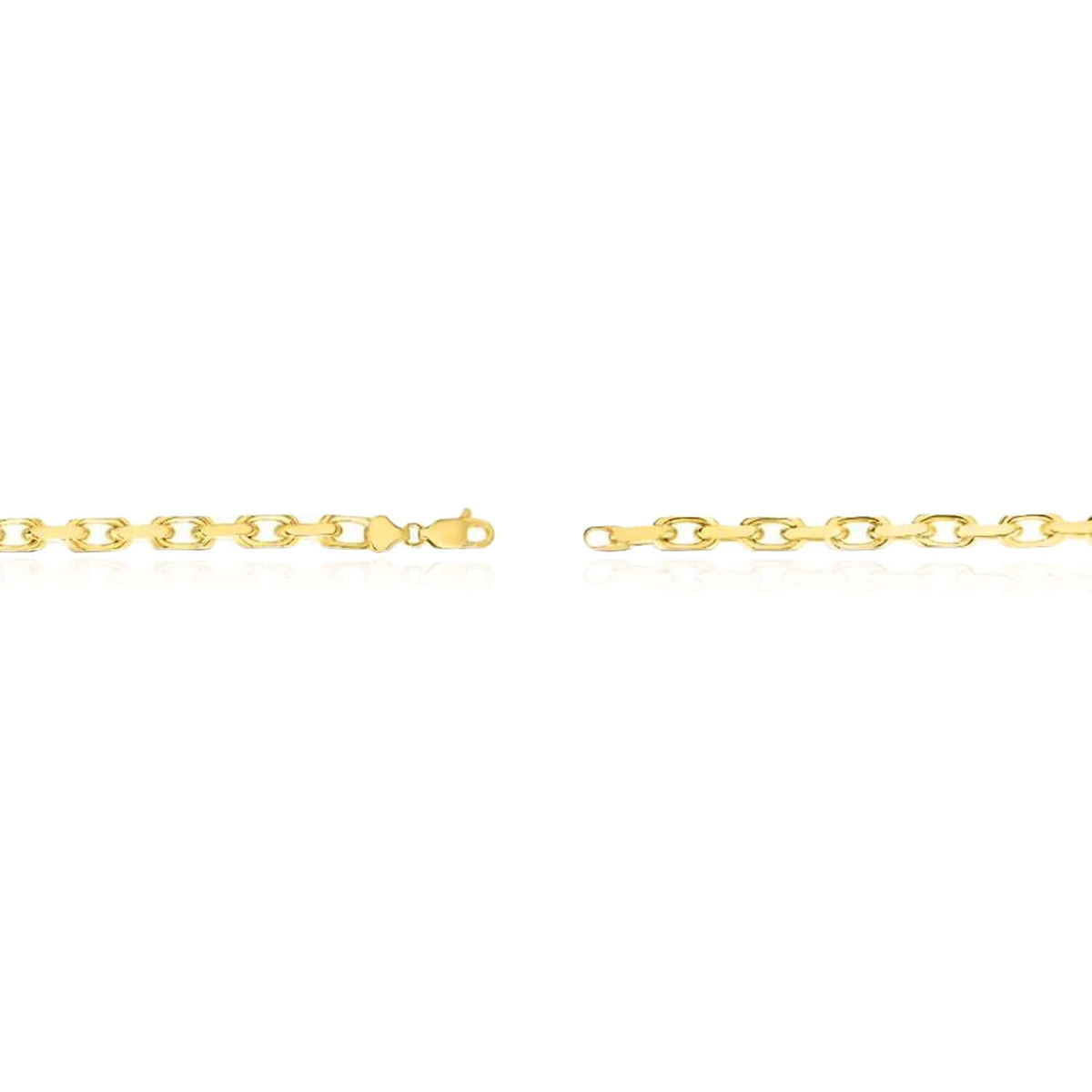 10K Yellow Gold 4.8mm French Cable Chain (Solid Links) 20" - 26" - WJD Exclusives