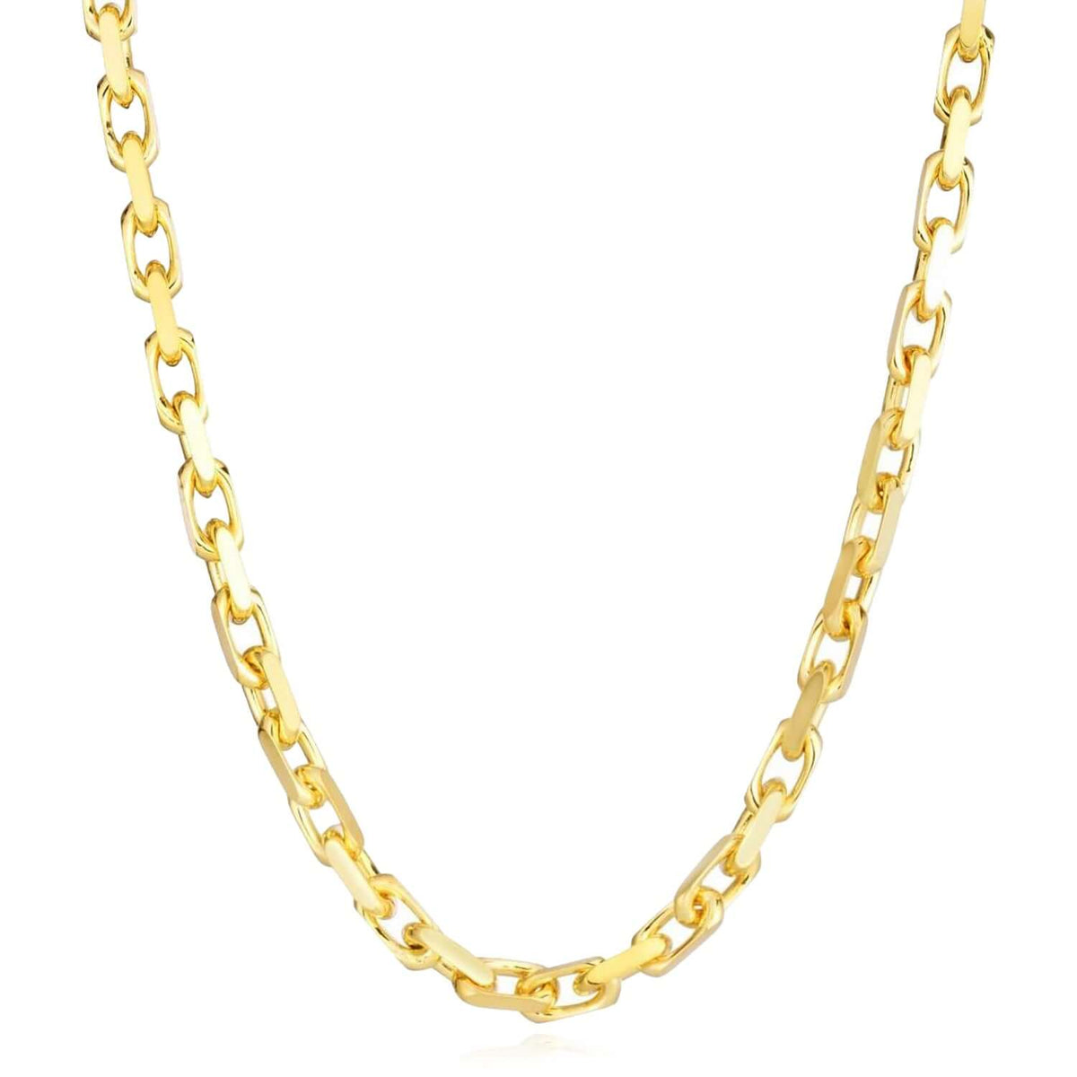 10K Yellow Gold 4.8mm French Cable Chain (Solid Links) 20" - 26" - WJD Exclusives