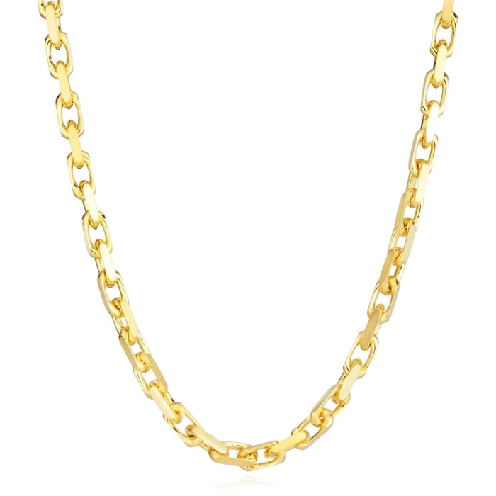 10K Yellow Gold 4.8mm French Cable Chain (Solid Links) 20" - 26" - WJD Exclusives
