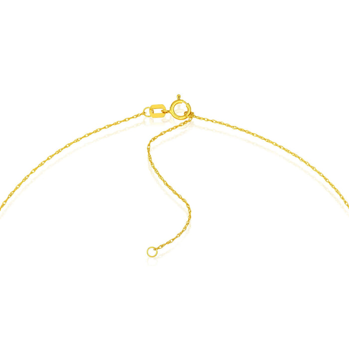 14K Yellow Gold Puffy Beaded Cross Necklace (Solid Links) 16" - 18" Adjustable - WJD Exclusives