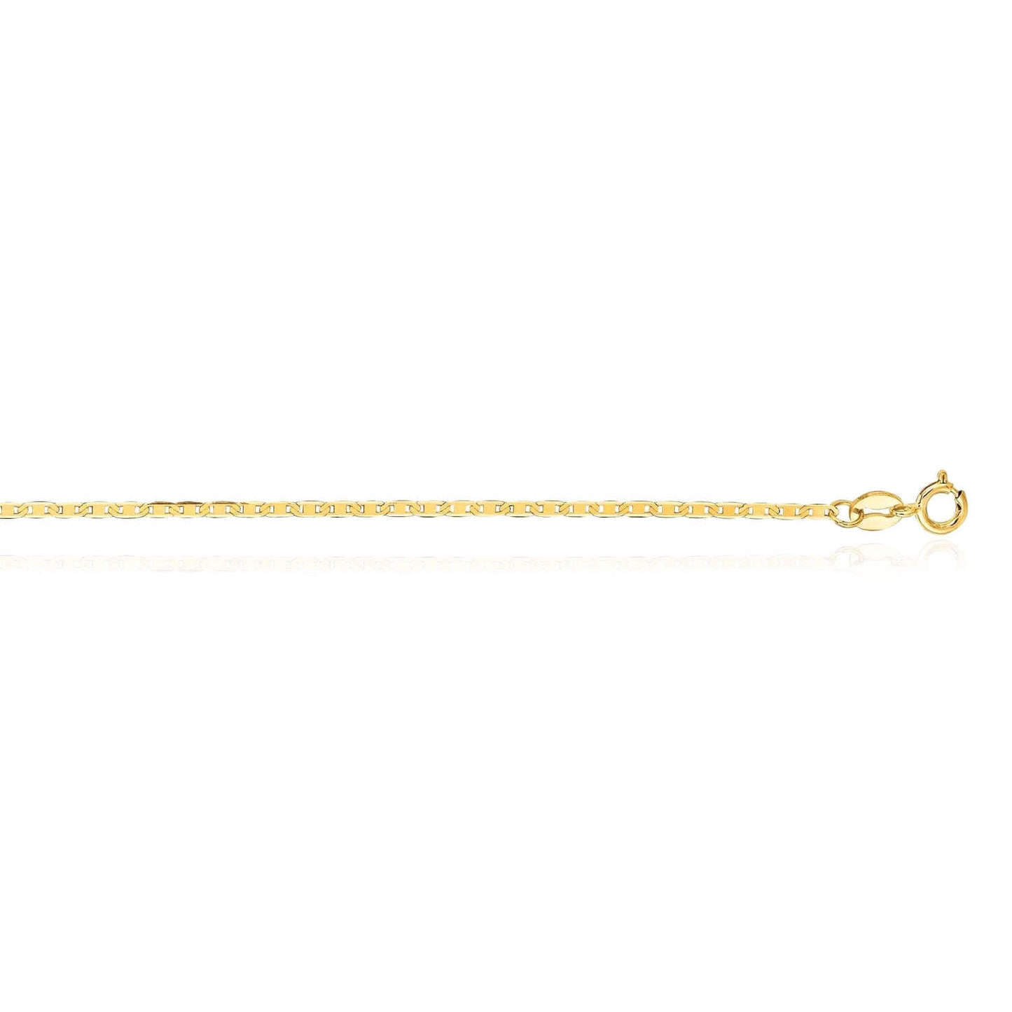 Real 14K Gold 1.2mm Mariner Chain Necklace 16" 18" 20"