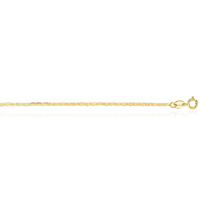 Real 14K Gold 1.2mm Mariner Chain Necklace 16" 18" 20"