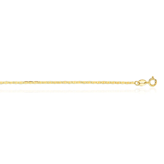 14K Yellow Gold 1.2mm Mariner Chain (Hollow) 16" - 20" - WJD Exclusives