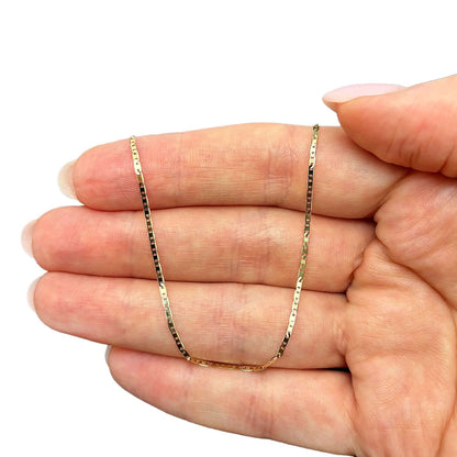 Real 14K Gold 1.2mm Mariner Chain Necklace 16" 18" 20"