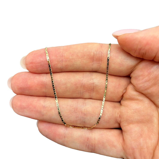 Real 14K Gold 1.2mm Mariner Chain Necklace 16" 18" 20"