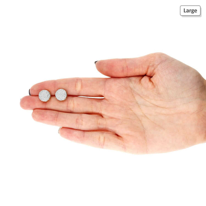 10K Yellow Gold Micro Pave Natural Diamond Stud Earrings 0.20Ct-0.30Ct