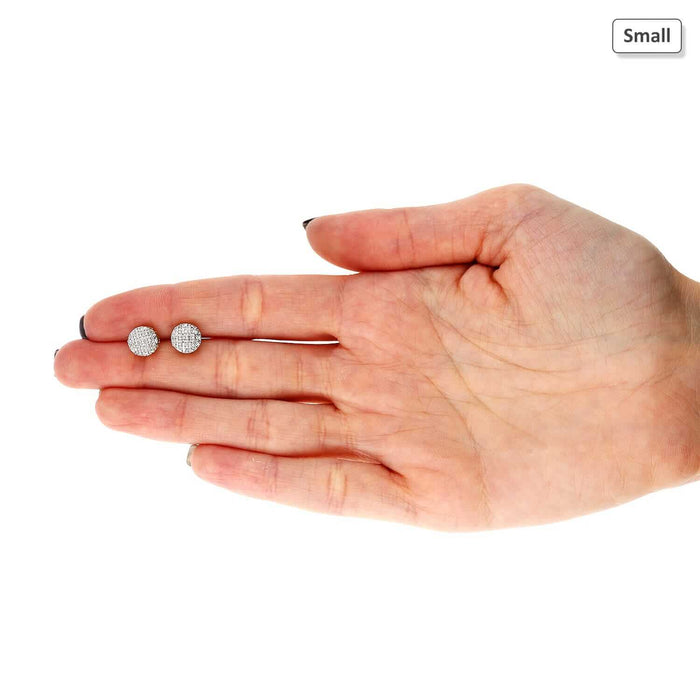 10K Yellow Gold Micro Pave Natural Diamond Stud Earrings 0.20Ct-0.30Ct