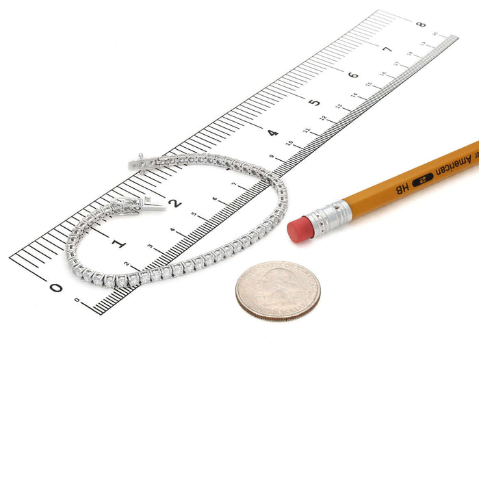 5.75CTW Lab - Grown Diamond 14K White Gold 3.2mm Tennis Bracelet 7" - WJD Exclusives