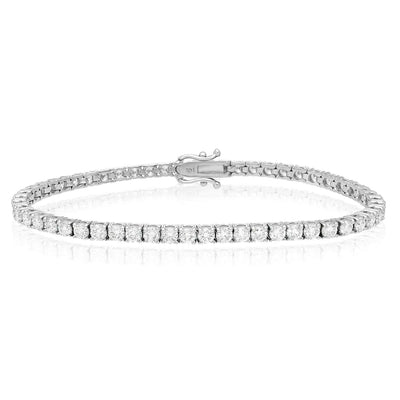 5.75CTW Lab - Grown Diamond 14K White Gold 3.2mm Tennis Bracelet 7" - WJD Exclusives