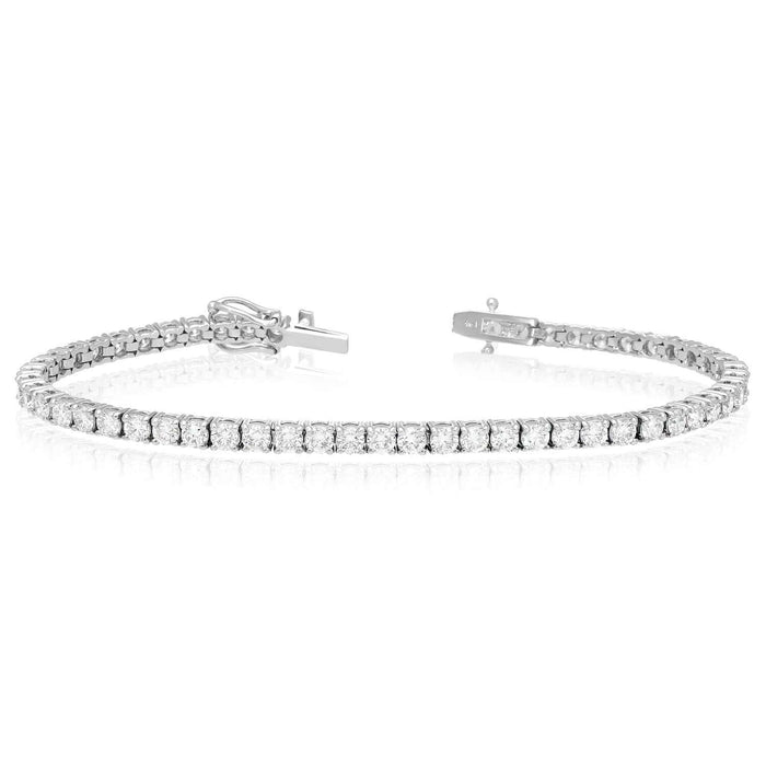 5.75CTW Lab - Grown Diamond 14K White Gold 3.2mm Tennis Bracelet 7" - WJD Exclusives