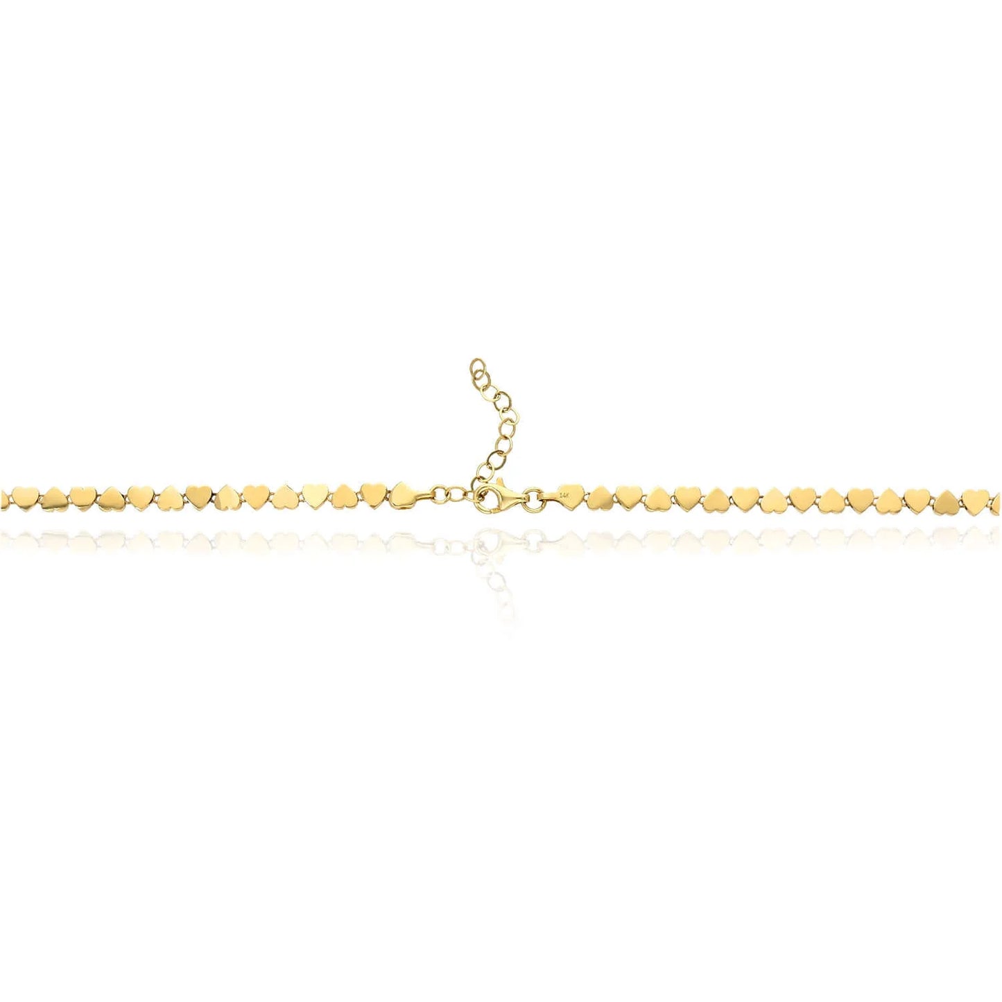 14K Yellow Gold Heart Link Necklace & Bracelet Set, Made in Italy