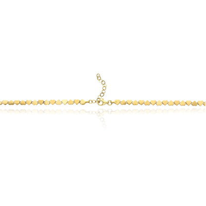 14K Yellow Gold Heart Link Necklace & Bracelet Set, Made in Italy