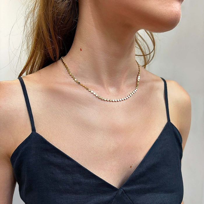 14K Yellow Gold 3.5mm Clover Link Adjustable Chain (Hollow) 16" - 17" - WJD Exclusives