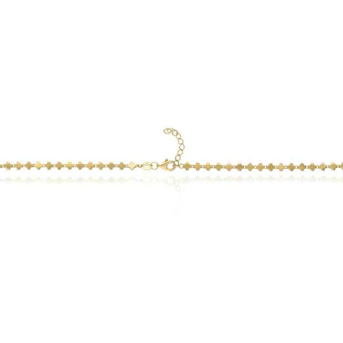 14K Yellow Gold 3.5mm Clover Link Adjustable Chain (Hollow) 16" - 17" - WJD Exclusives