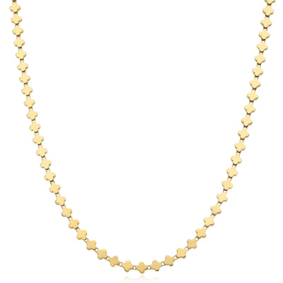 14K Yellow Gold 3.5mm Clover Link Adjustable Chain (Hollow) 16" - 17" - WJD Exclusives