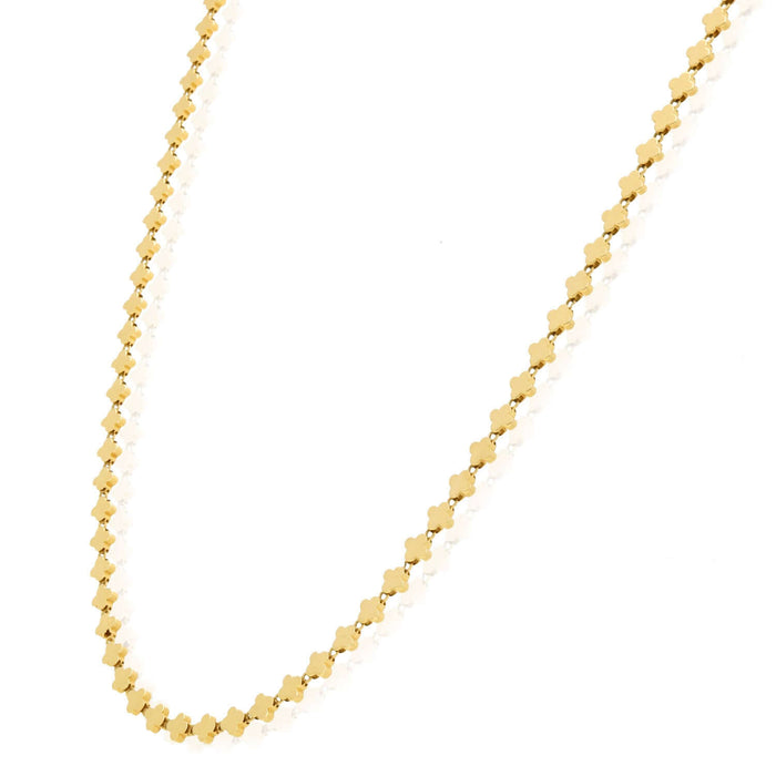 14K Yellow Gold 3.5mm Clover Link Adjustable Chain (Hollow) 16" - 17" - WJD Exclusives